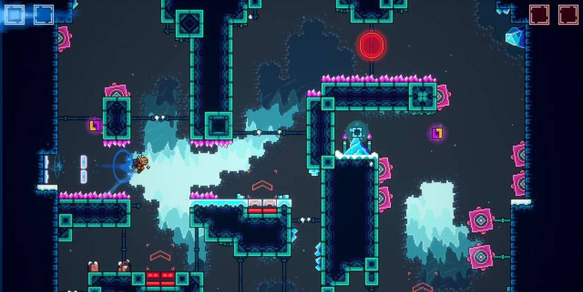 A brightly coloured ice level in Super Magbot