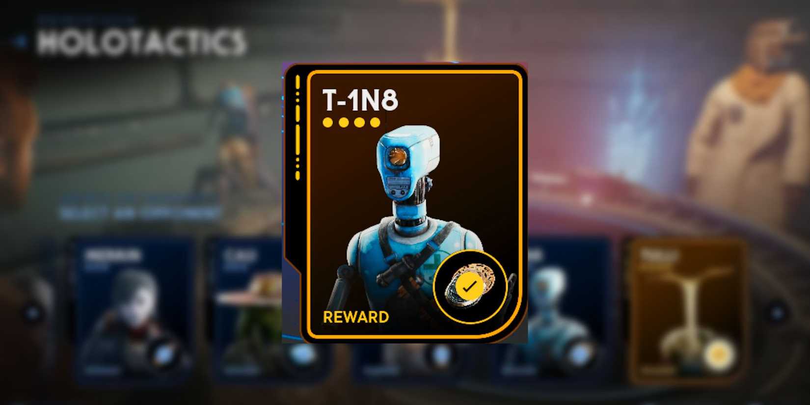 image showing t-1n8 in holotactics star wars jedi survivor.