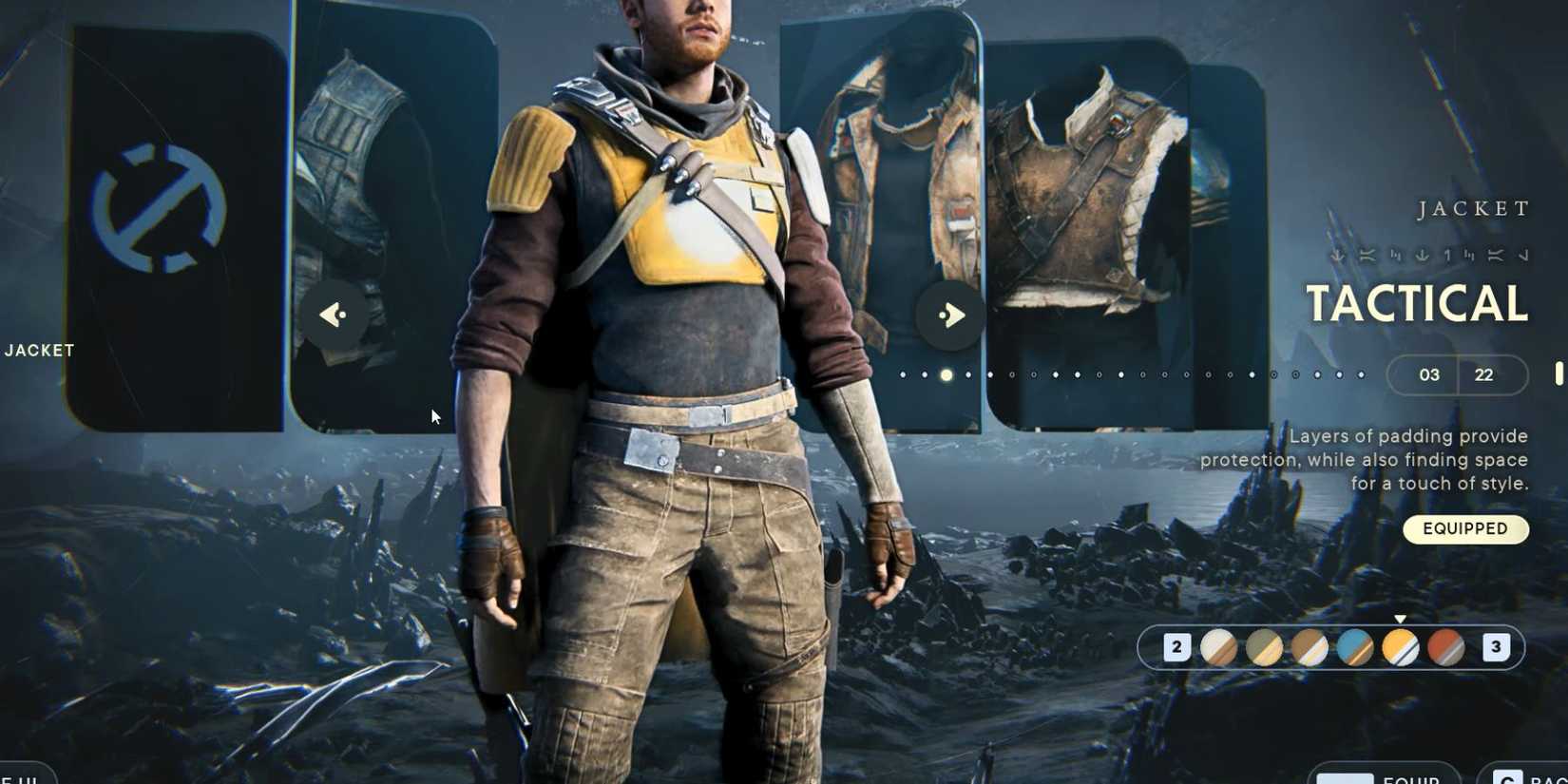 image showing the tactical outfit set in star wars jedi survivor.