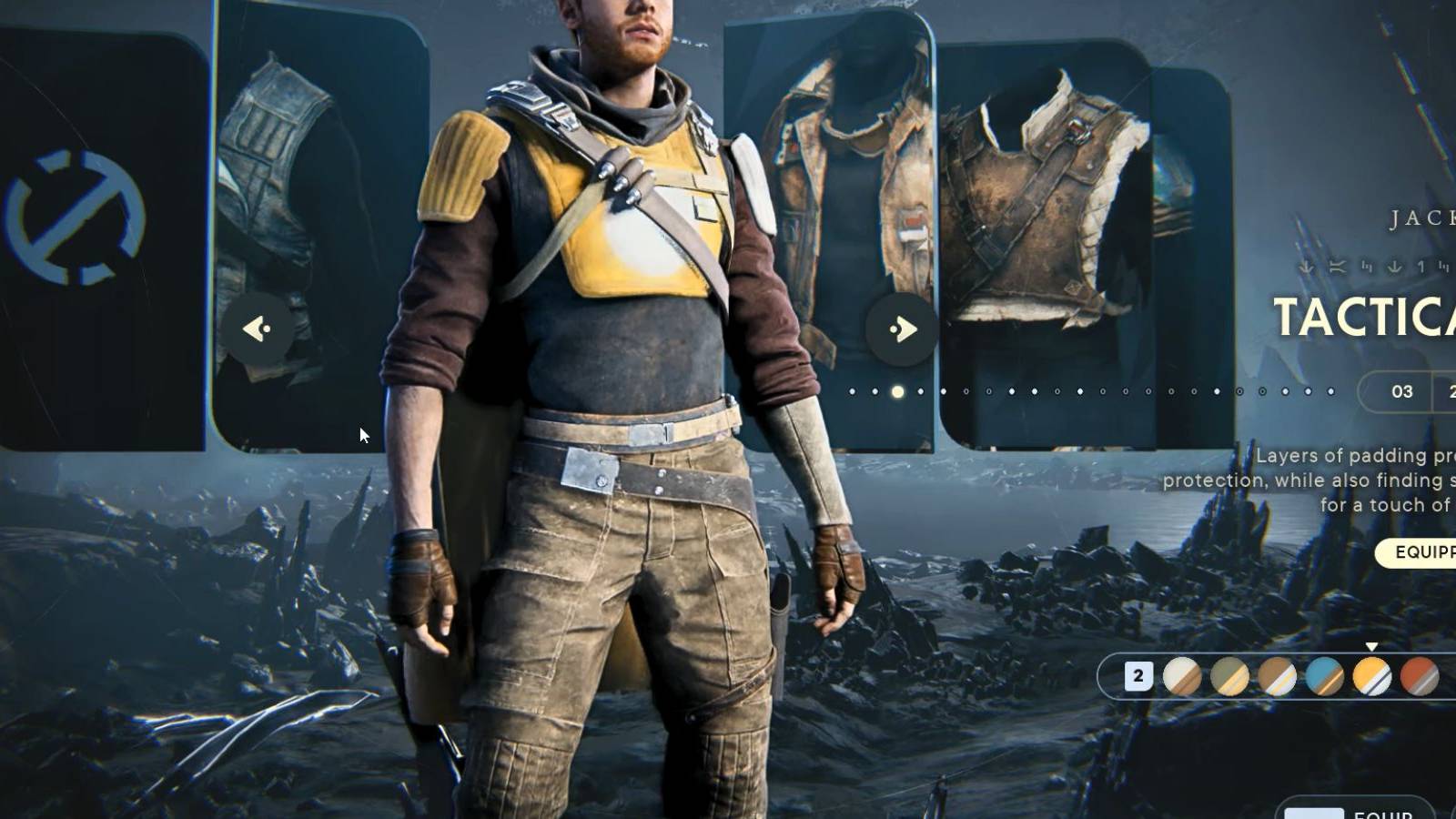 image showing the tactical outfit set in star wars jedi survivor.