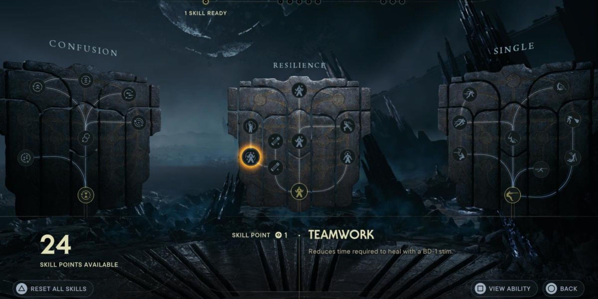 the teamwork skill on the survival skill tree