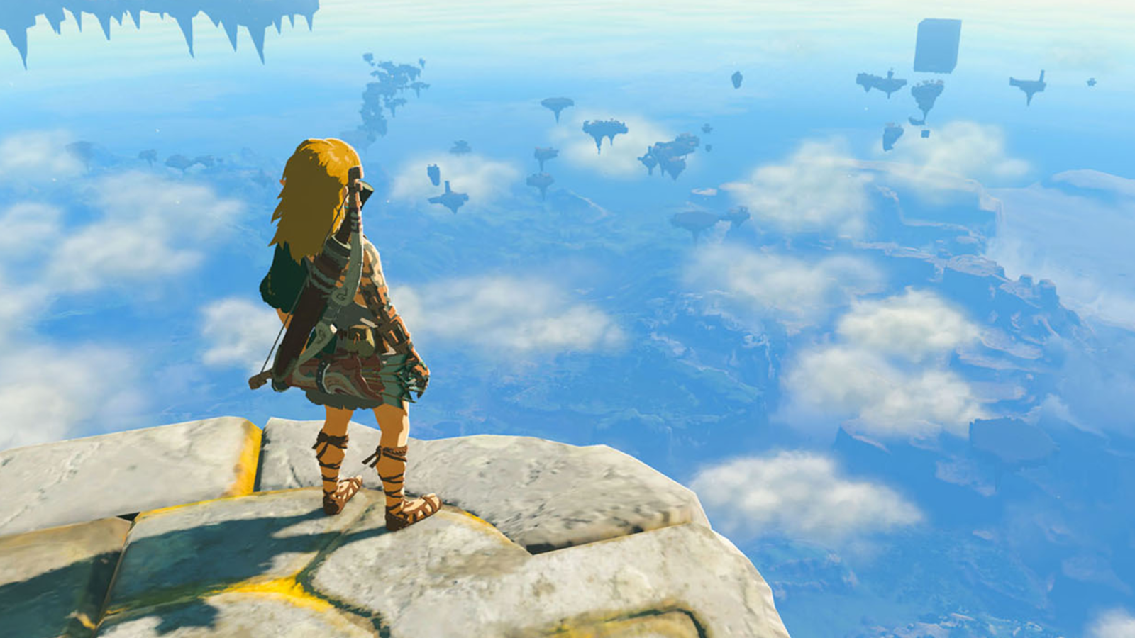 Link on the big wheel in The Legend of Zelda Tears of the Kingdom 