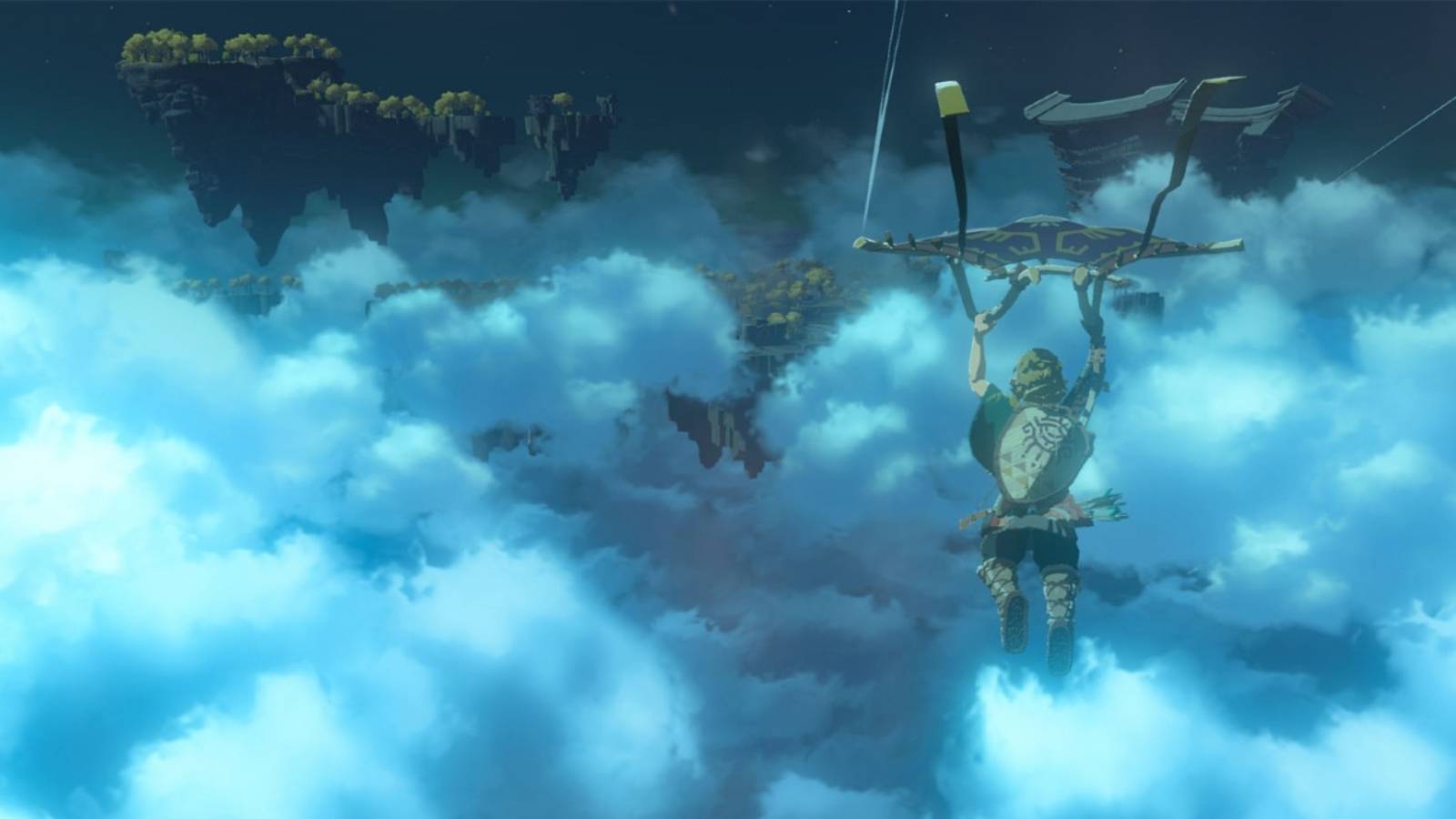 Tears of the Kingdom Gliding into Clouds