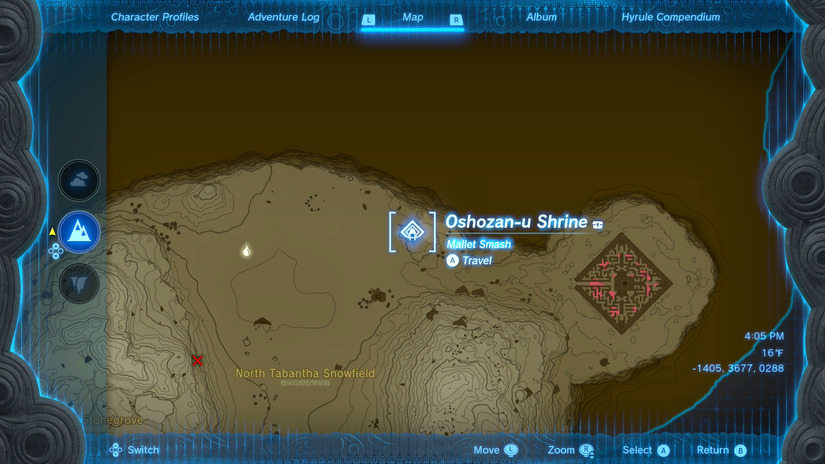 zelda tears of the kingdom oshozan-u shrine location