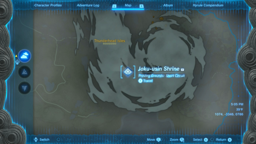 zelda tears of the kingdom joku-usin shrine location