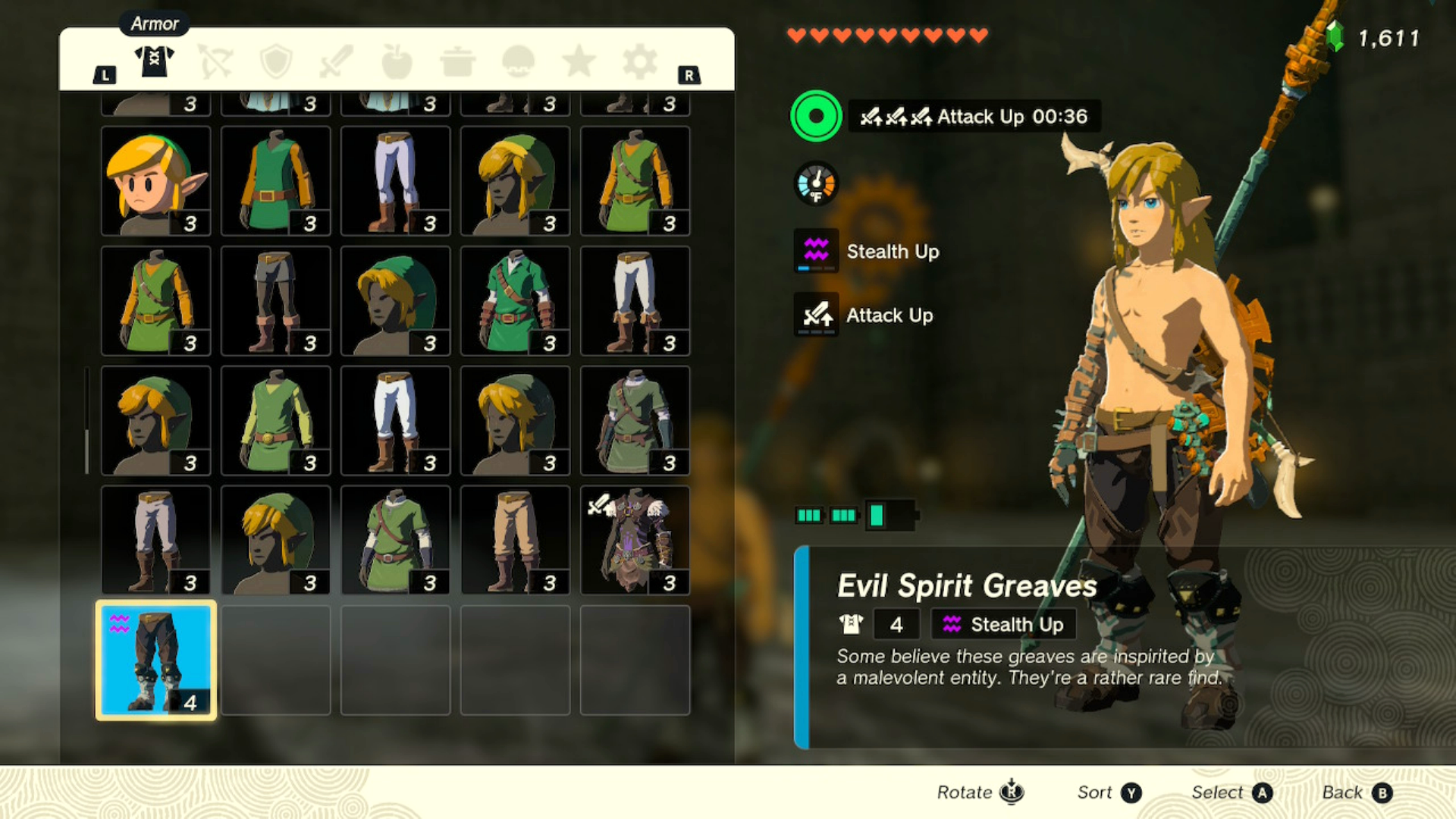 Zelda Tears of the Evil Spirit Kingdom Armor Greaves