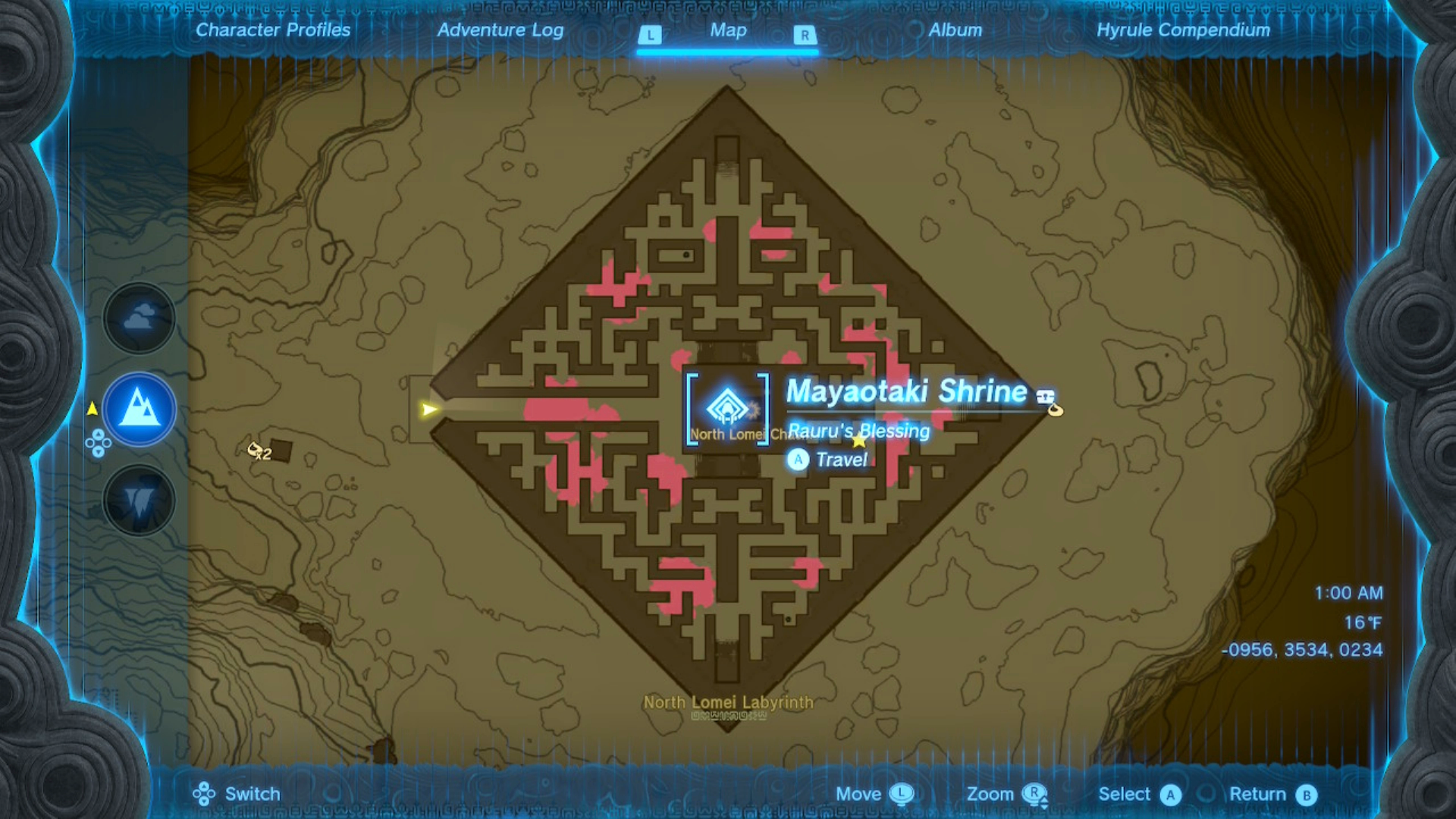 zelda tears of the kingdom north lomei labyrinth mayaotaki shrine location