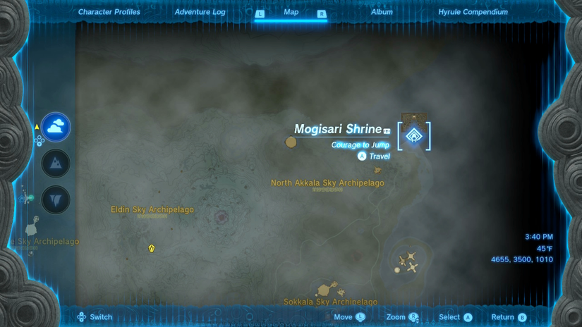 zelda tears of the kingdom lomei sky labyrinth mogisari shrine location