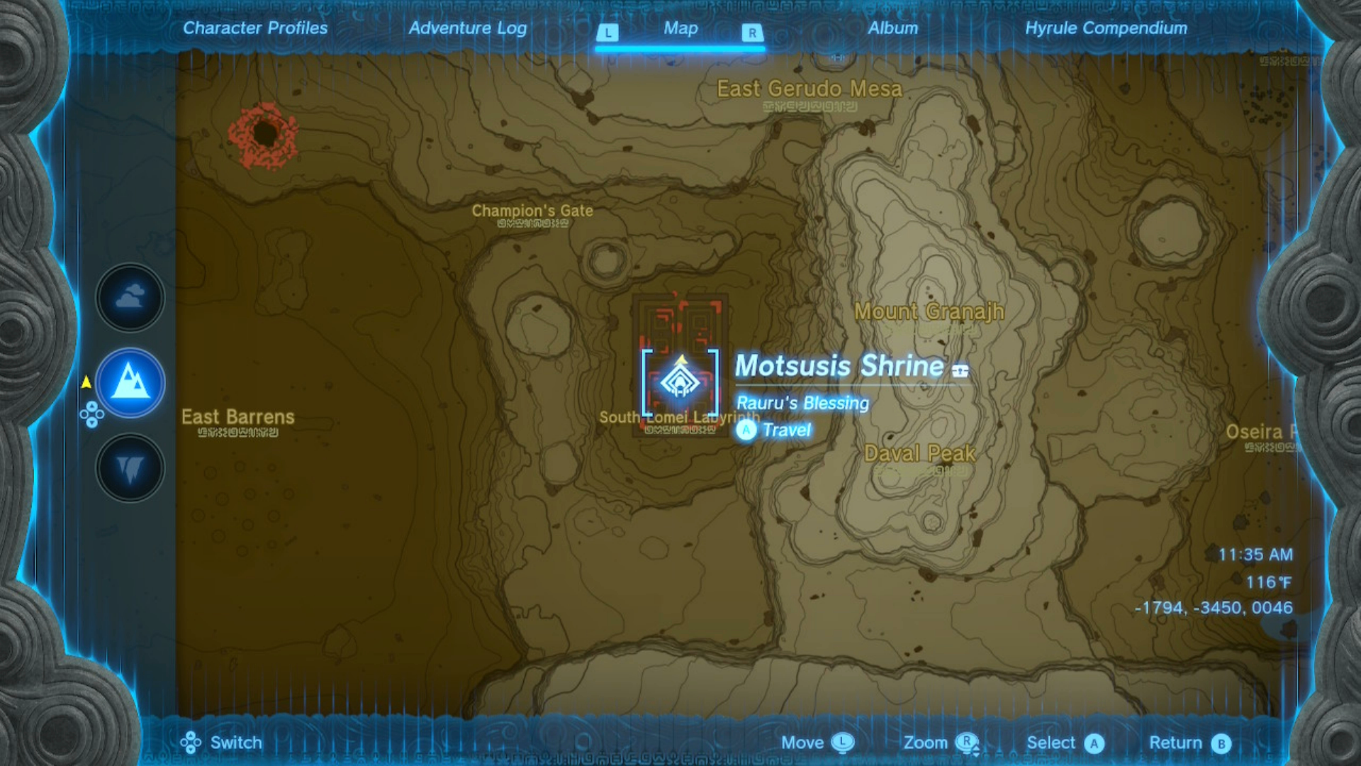 Zelda: Tears of the Kingdom, southern Lomei Maze, Motsusis Shrine location