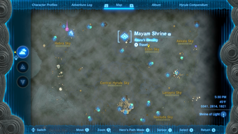 zelda tears of the kingdom mayam shrine location