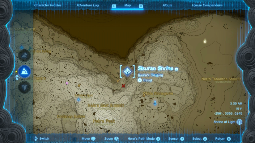 zelda tears of the kingdom sisuran shrine location