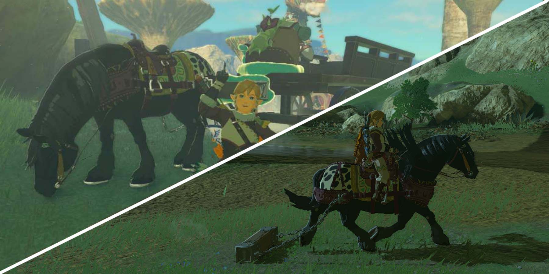 The Legend of Zelda: Tears of the Kingdom - How To Put A Towing Harness On  Your Horse