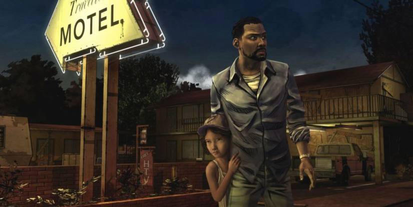 Lee and Clementine in Telltale’s The Walking Dead