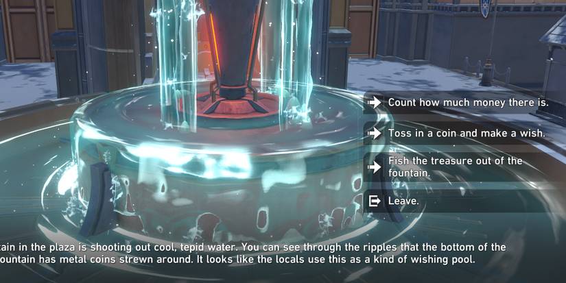 Trailblazer fishes coins out of a wishing fountain for The Kelly Gang achievement