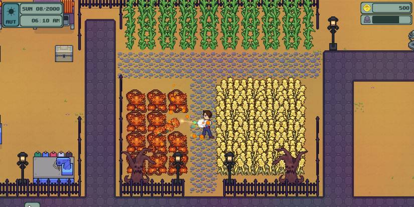 Player harvests crops from their field in The Last Craftsman