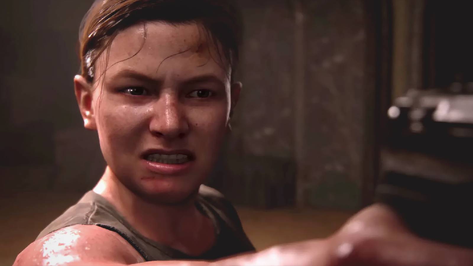 The Last of Us Part 2 grimacing Abby