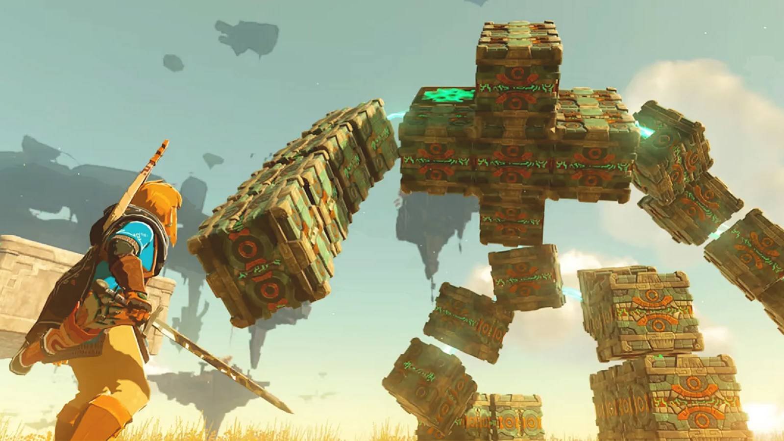 The Legend of Zelda Tears of the Kingdom Link vs Golem Construct