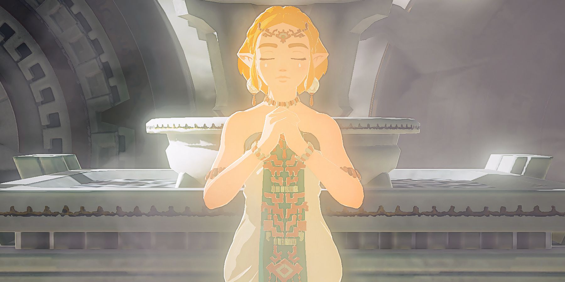 The Legend of Zelda Tears of the Kingdom Zelda pleading praying