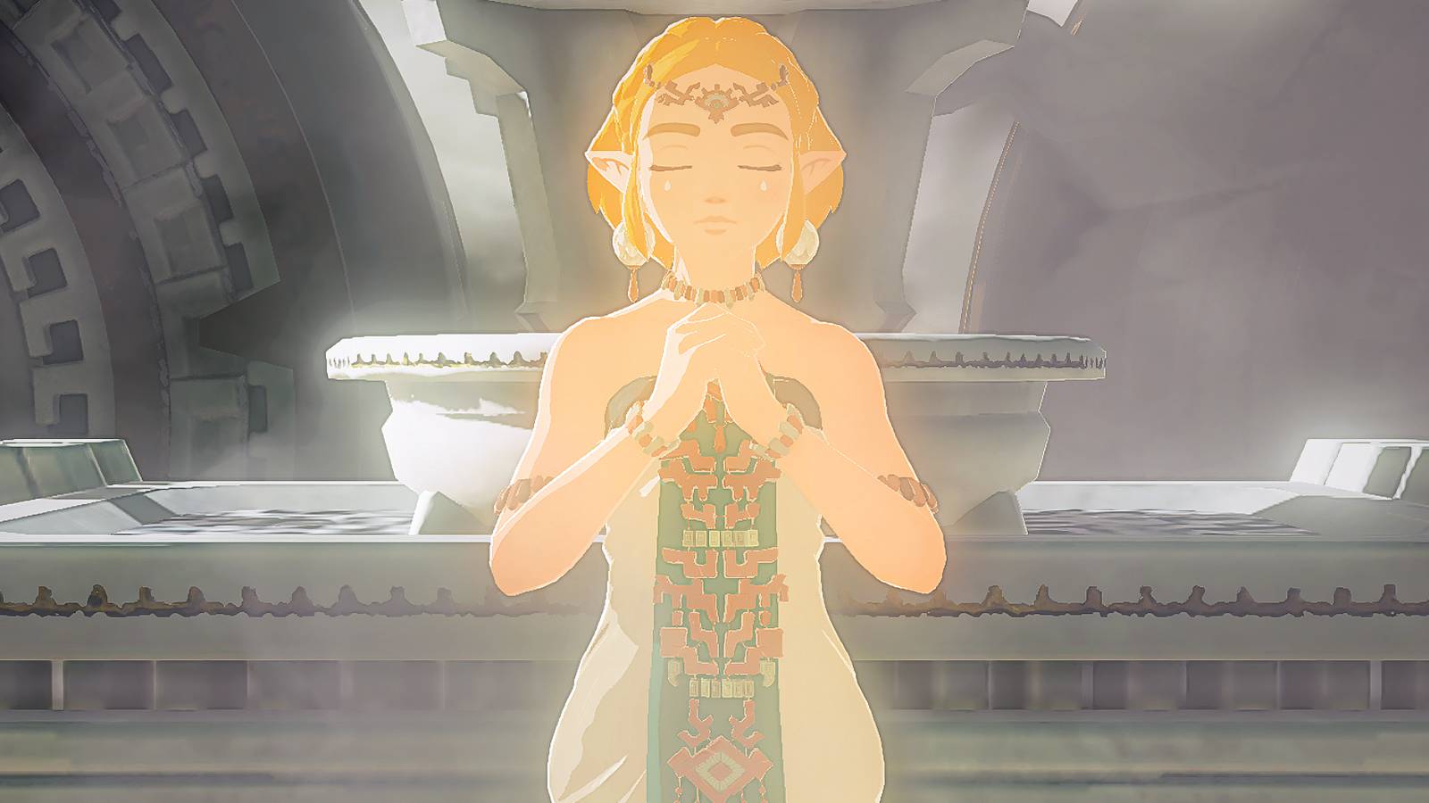 The Legend of Zelda Tears of the Kingdom Zelda pleading praying
