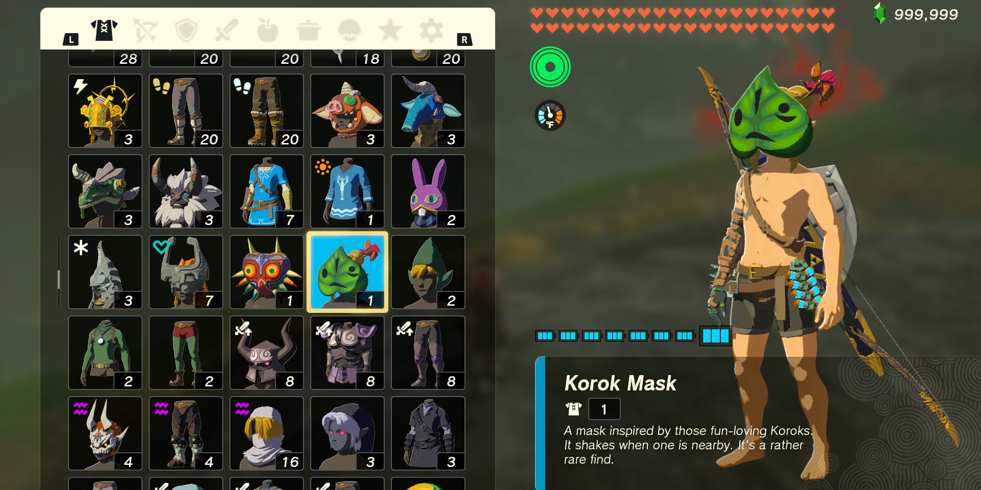 The Korok Mask armor piece in The Legend of Zelda: Tears of the Kingdom