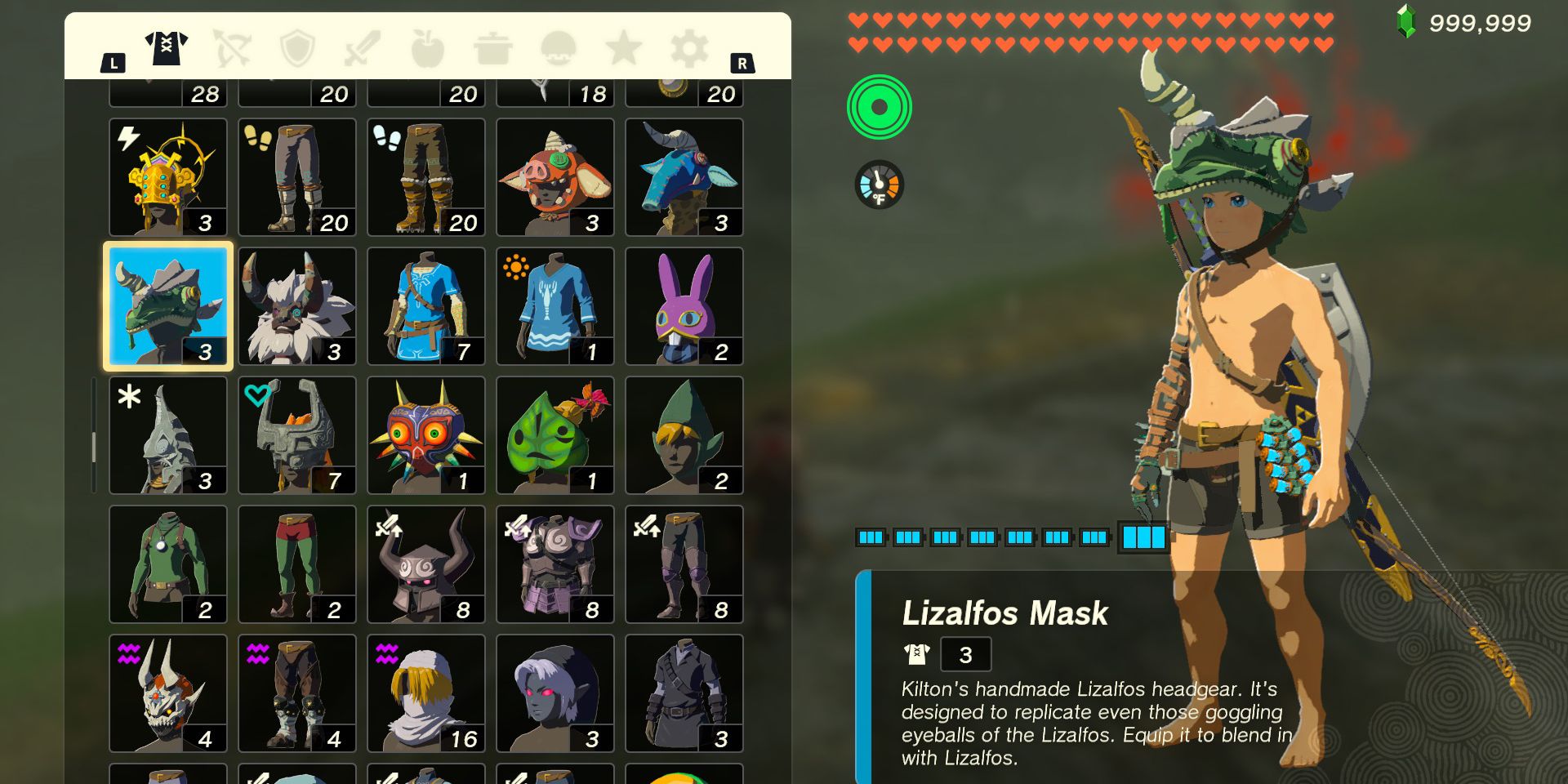 The Lizalfos Mask armor piece in The Legend of Zelda: Tears of the Kingdom