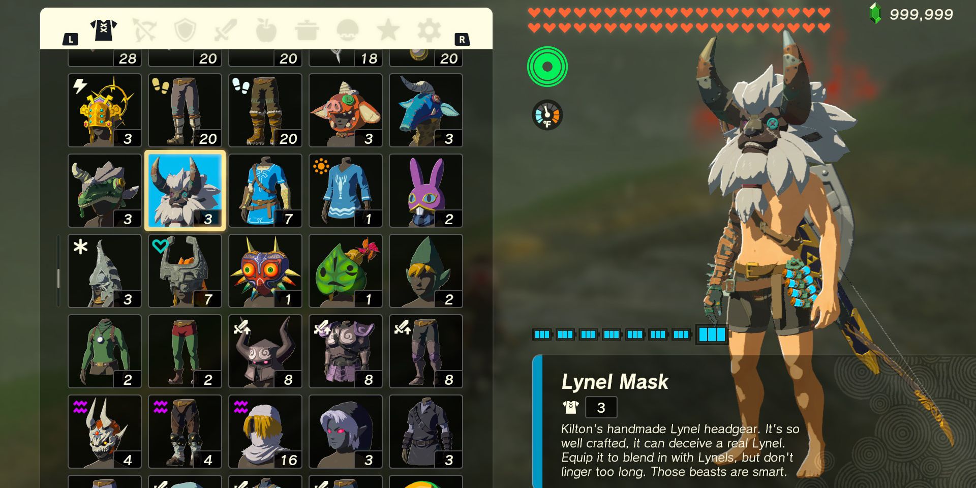 The Lynel Mask armor piece in The Legend of Zelda: Tears of the Kingdom