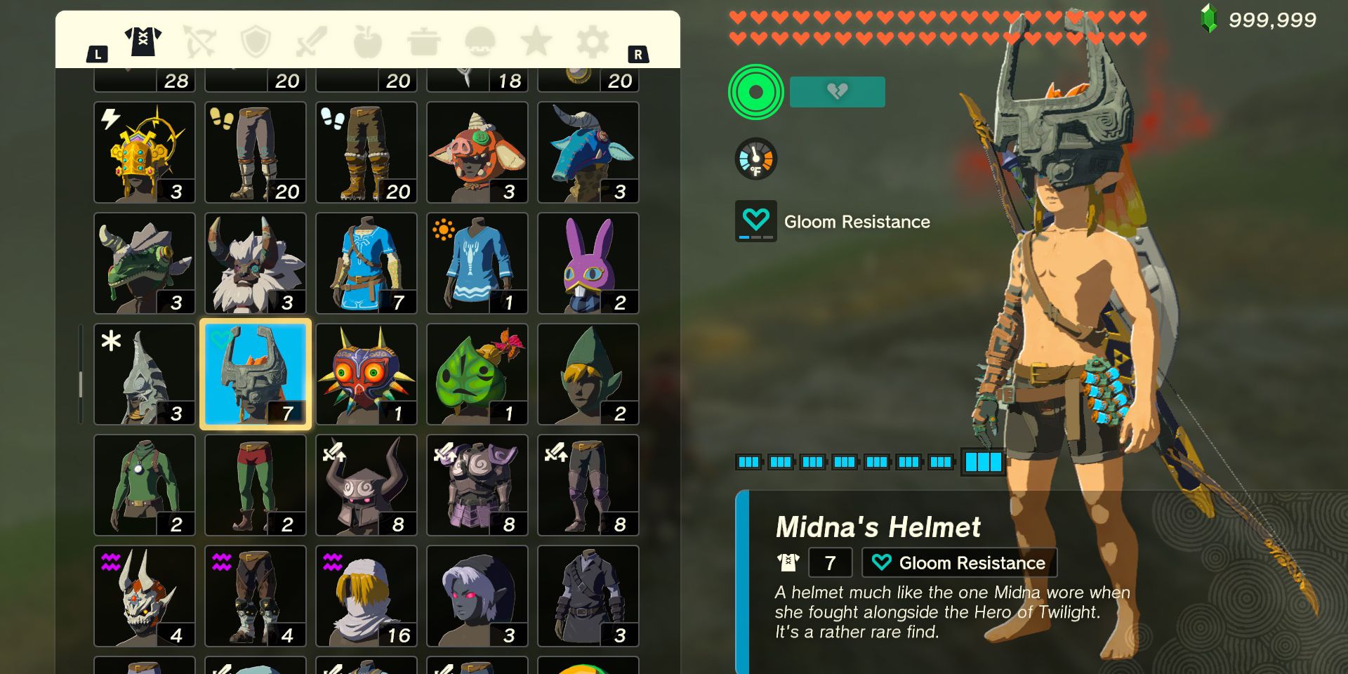 The Midna's Helmet armor piece in The Legend of Zelda: Tears of the Kingdom