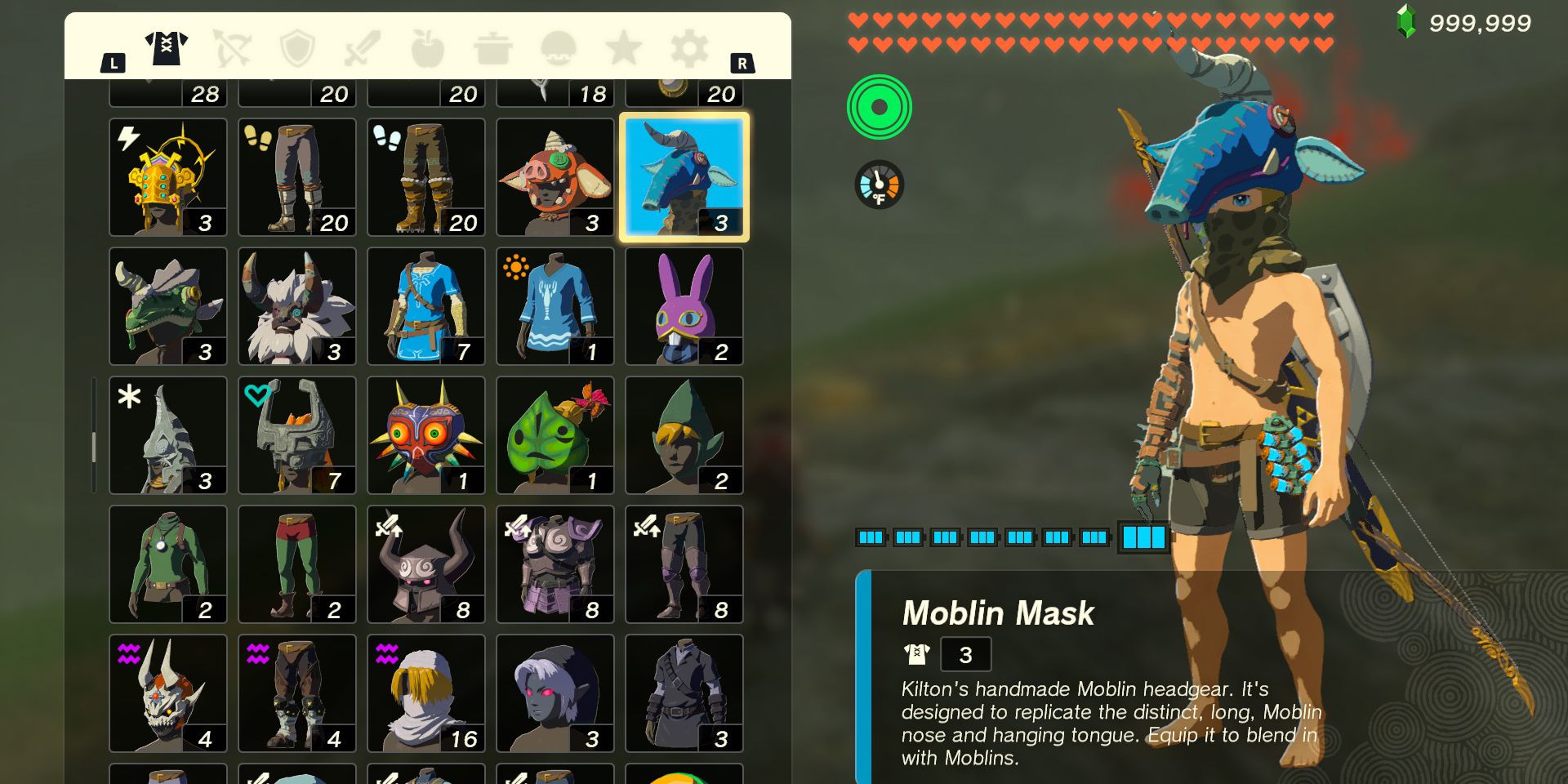 The armor piece of the Moblin mask in The Legend of Zelda: Tears of the Kingdom