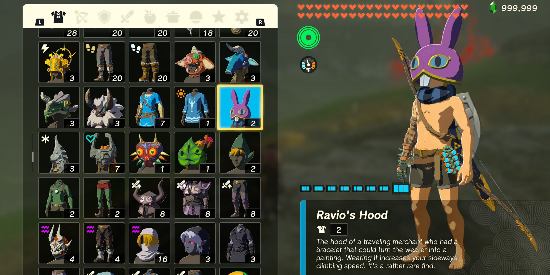 The Ravio's Hood armor piece in The Legend of Zelda: Tears of the Kingdom