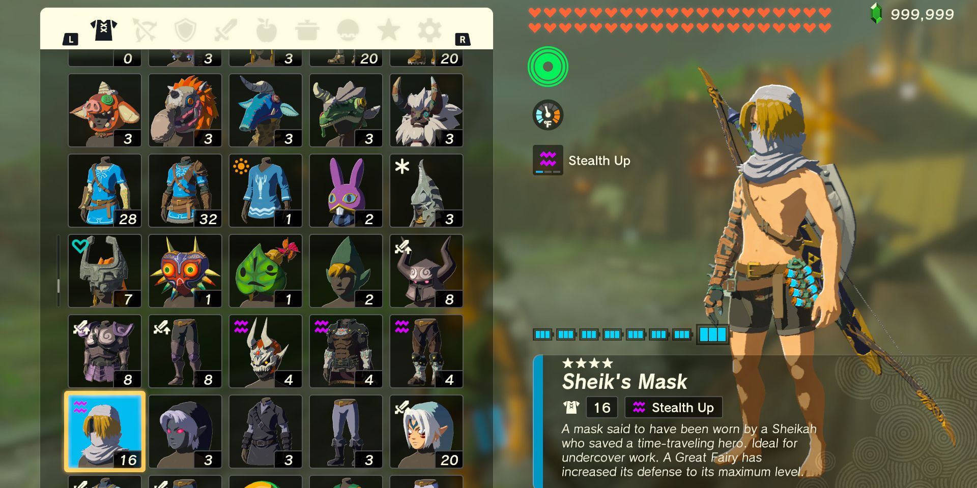 The Sheik's Mask armor piece in The Legend of Zelda: Tears of the Kingdom