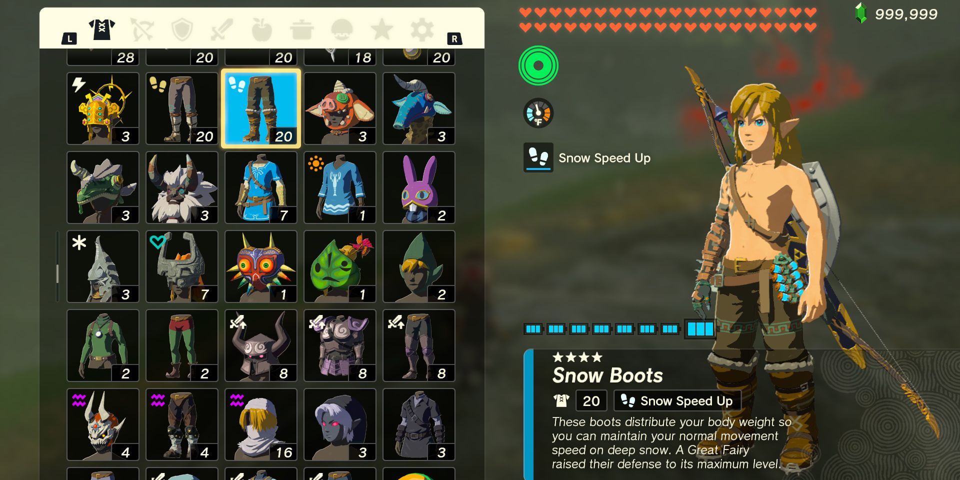 The Snowboot armor piece in The Legend of Zelda: Tears of the Kingdom