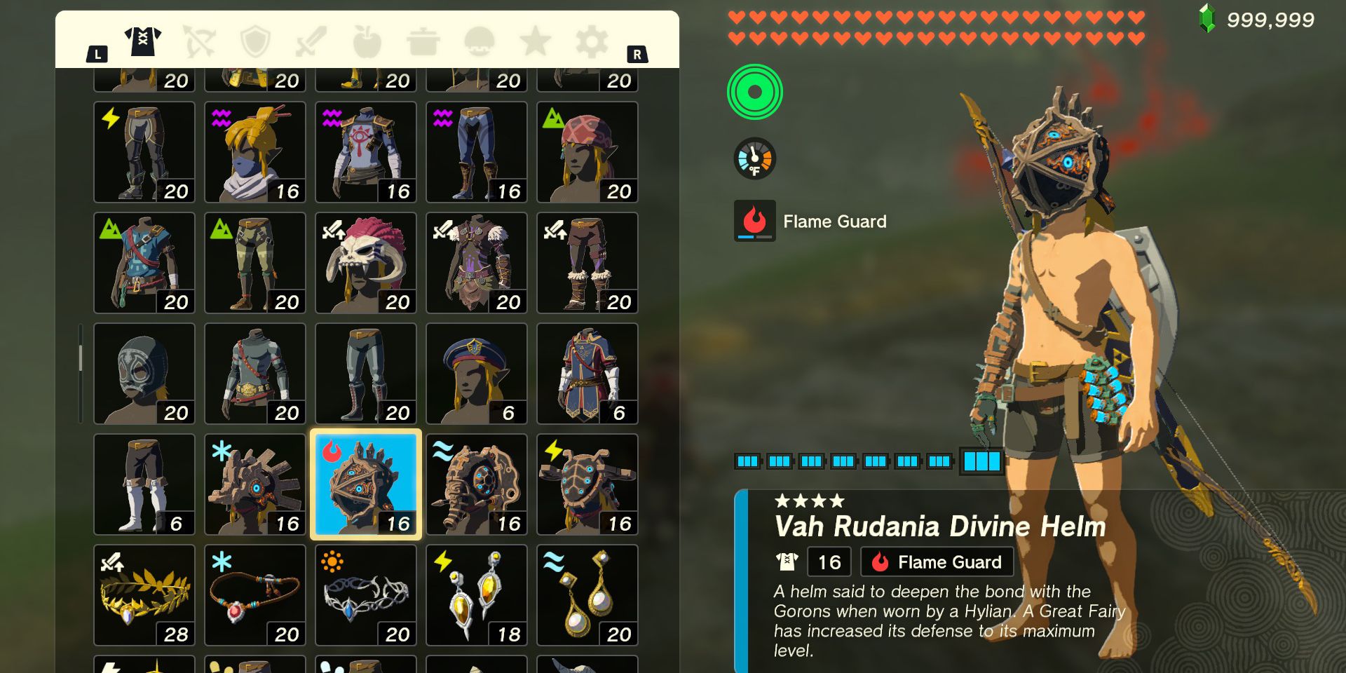 The Vah Rudania Divine Helm armor piece in The Legend of Zelda: Tears of the Kingdom