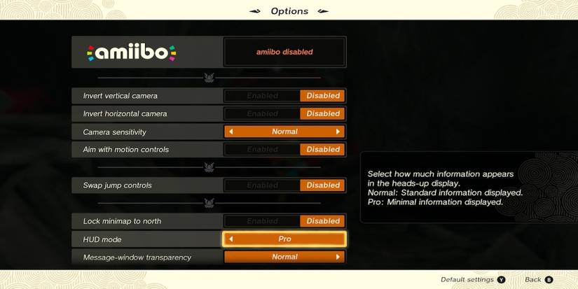 The menu options in The Legend of Zelda Tears of the Kingdom