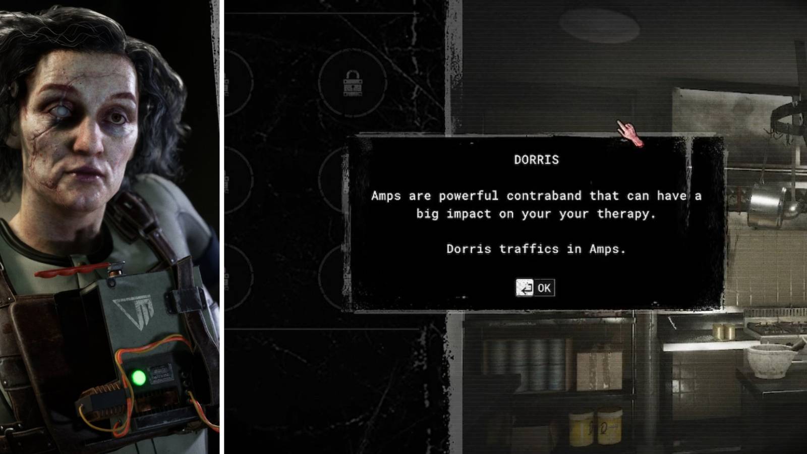Dorris from The Outlast Trials and a description of Amps