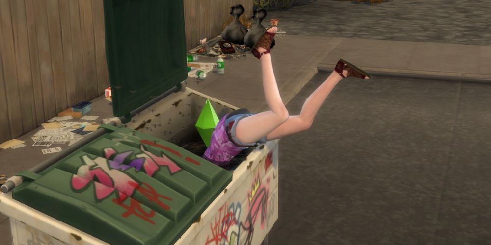 the sims 4 sim dumpster diving