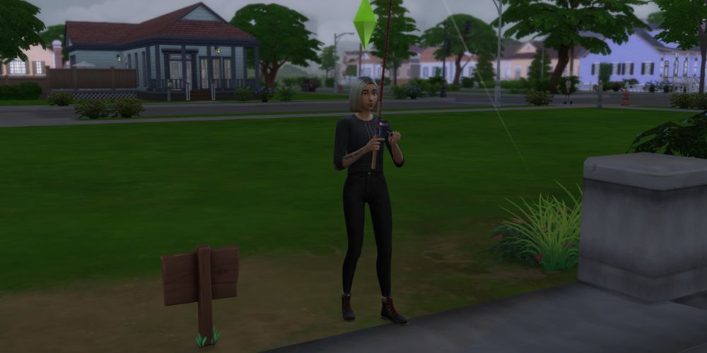 the sims 4 sim fishing