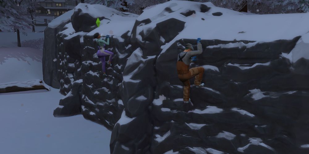 the sims 4 sims rock climbing