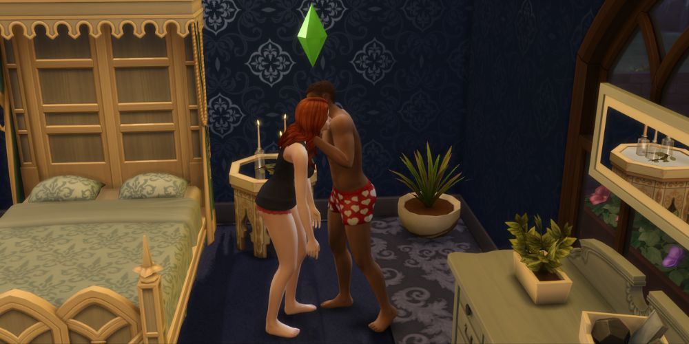 the sims 4 vampire sim biting someone