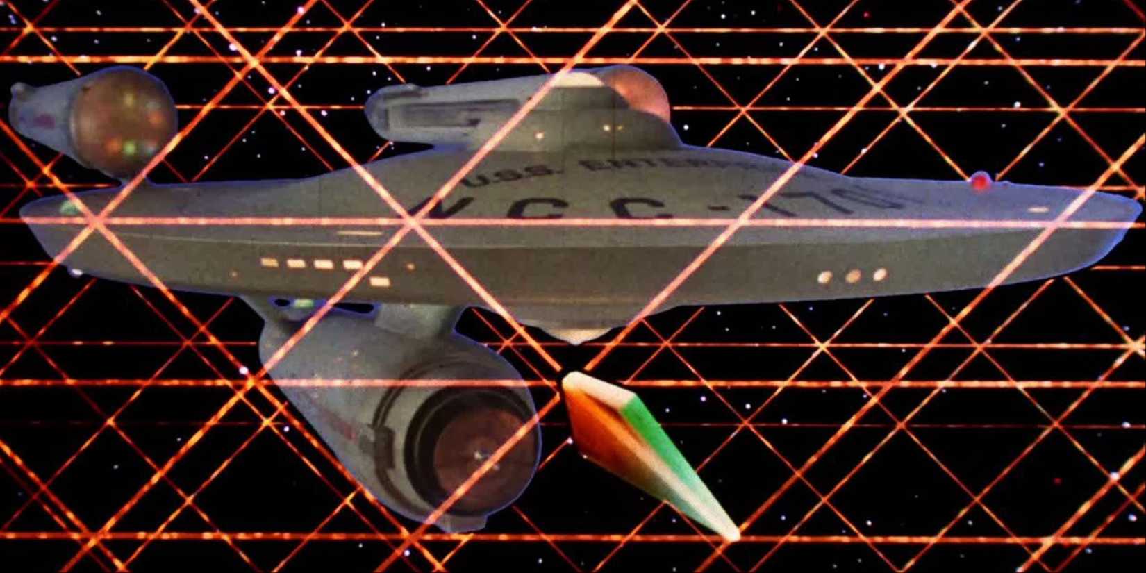 the tholian web hd screenshot interior of the enterprise surounded by web with tholian ship star trek