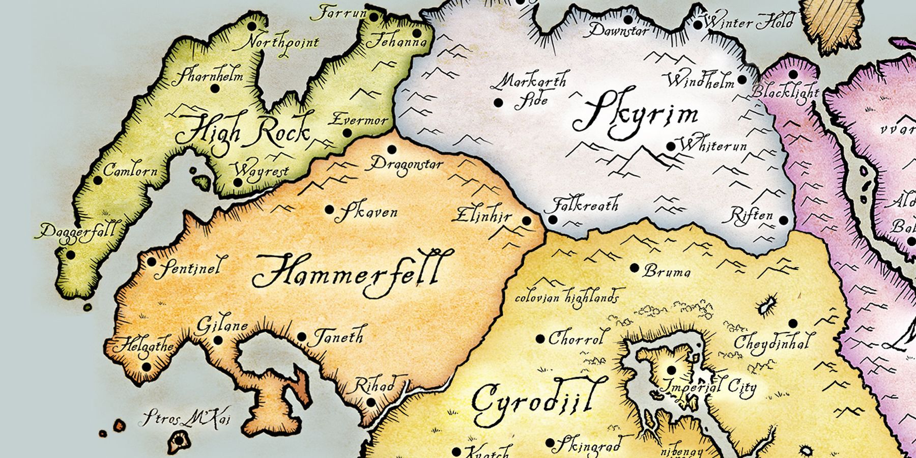 The Elder Scrolls Hammerfell and High Rock Map