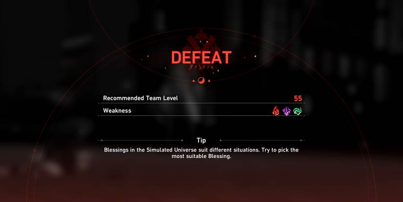 defeat in the simulated universe in honkai star rail