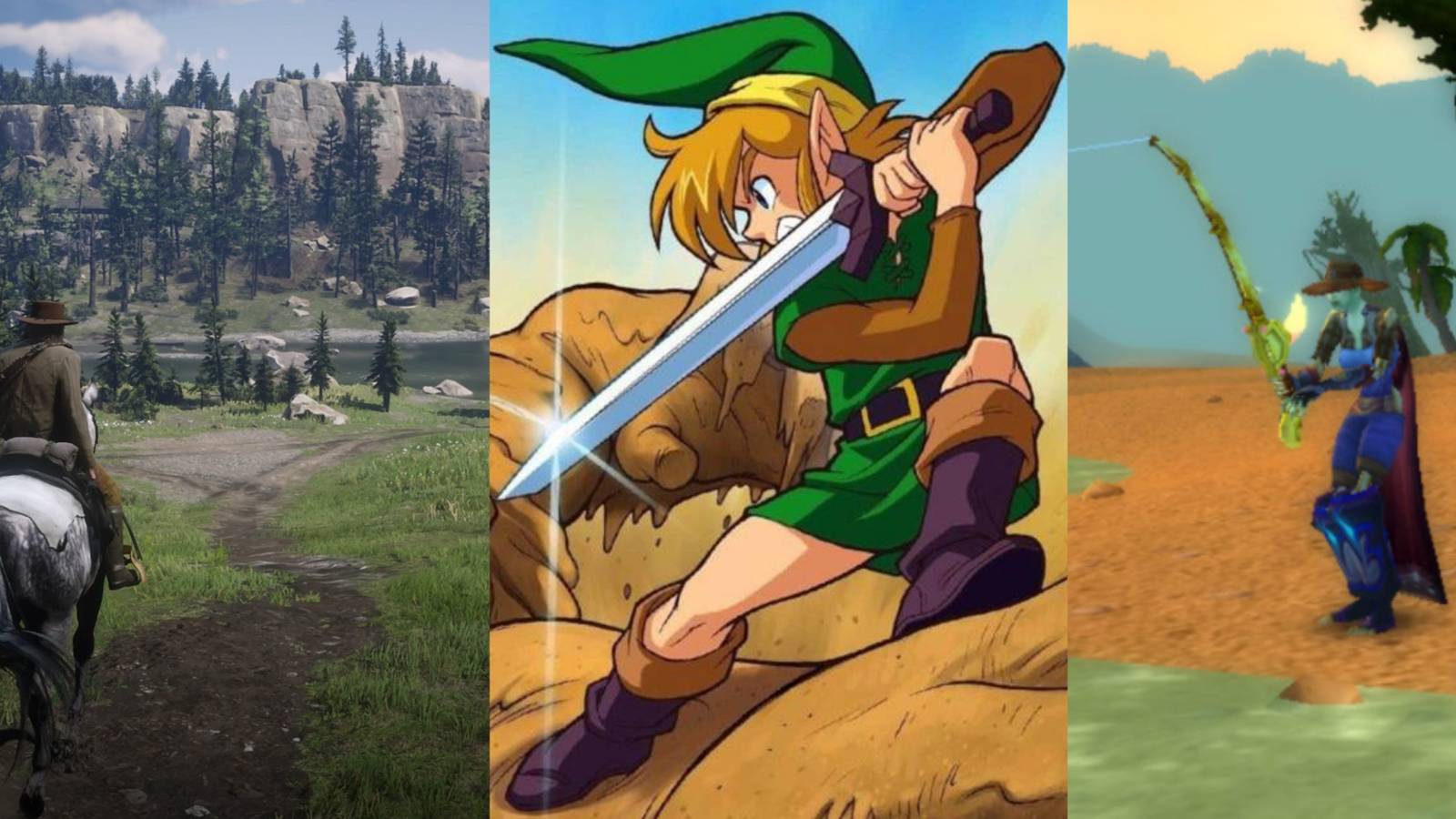 title image video games like ocarina of time red dead redemption link promo art wow fishing minigame