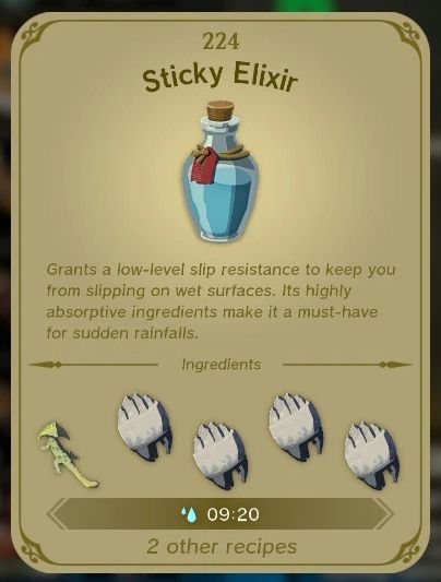 Zelda: Tears of the Kingdom - How to Make Sticky Elixir to Climb Wet