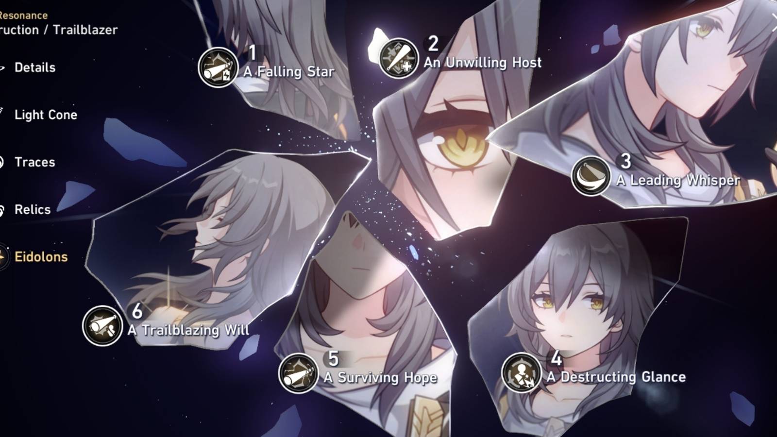 trailblazer eidolon honkai star rail shadow of destruction 