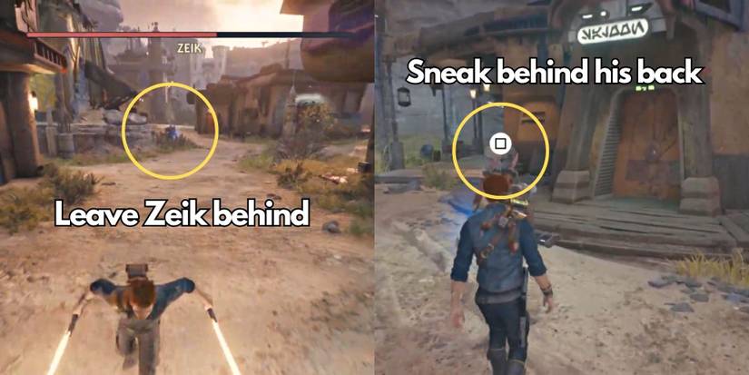 image showing the zeik glitch for defeating him in three stabs in jedi survivor.