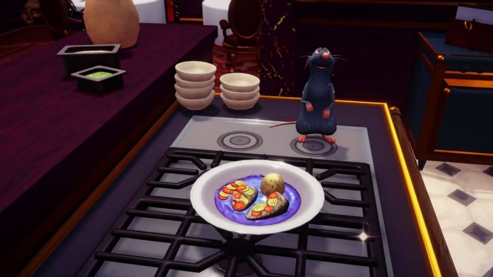 making pan seared tilapia and vegetables dreamlight valley