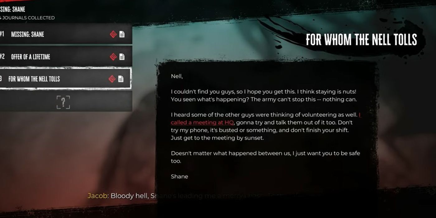 from whom the nell tolls journal dead island 2