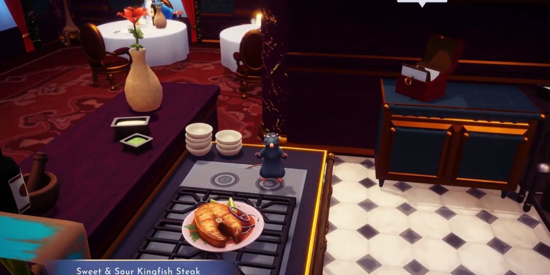 making sweet & sour kingfish steak in disney dreamlight valley