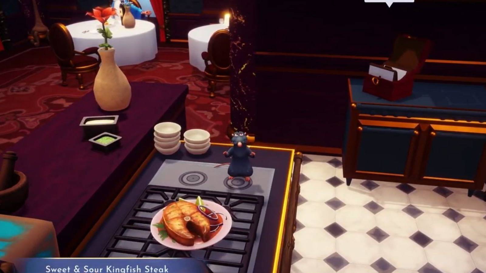 making sweet & sour kingfish steak in disney dreamlight valley