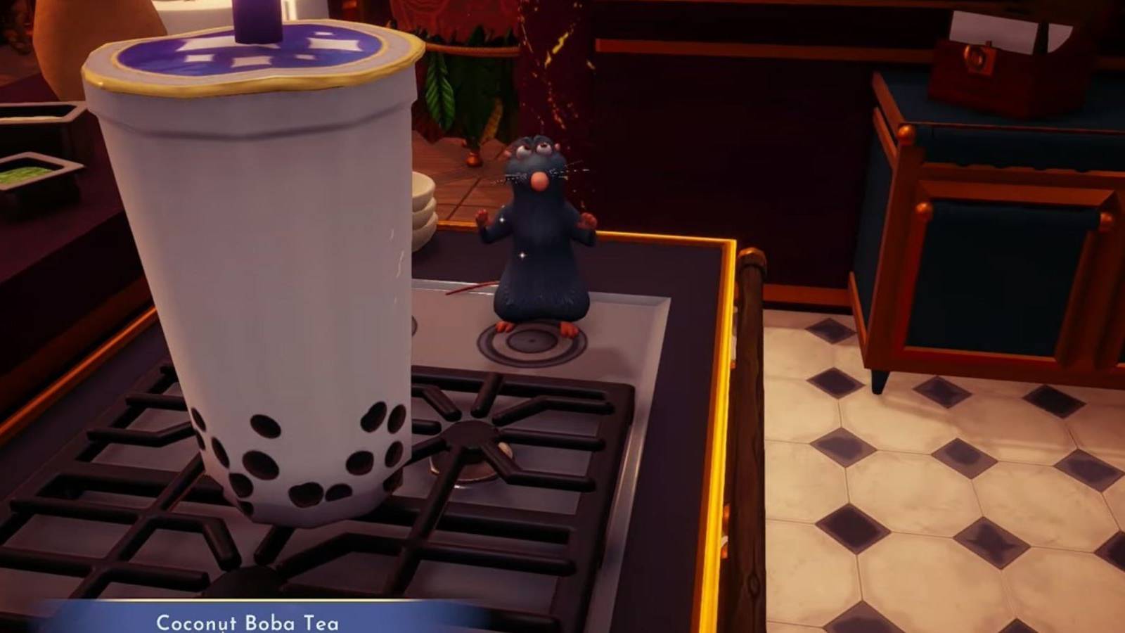 coconut boba tea in disney dreamlight valley